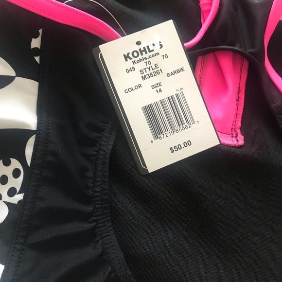 ZEROXPOSUR One Piece Swimsuit Jungle Kitten Black/Pink/White Girls 14 - Picture 6 of 6